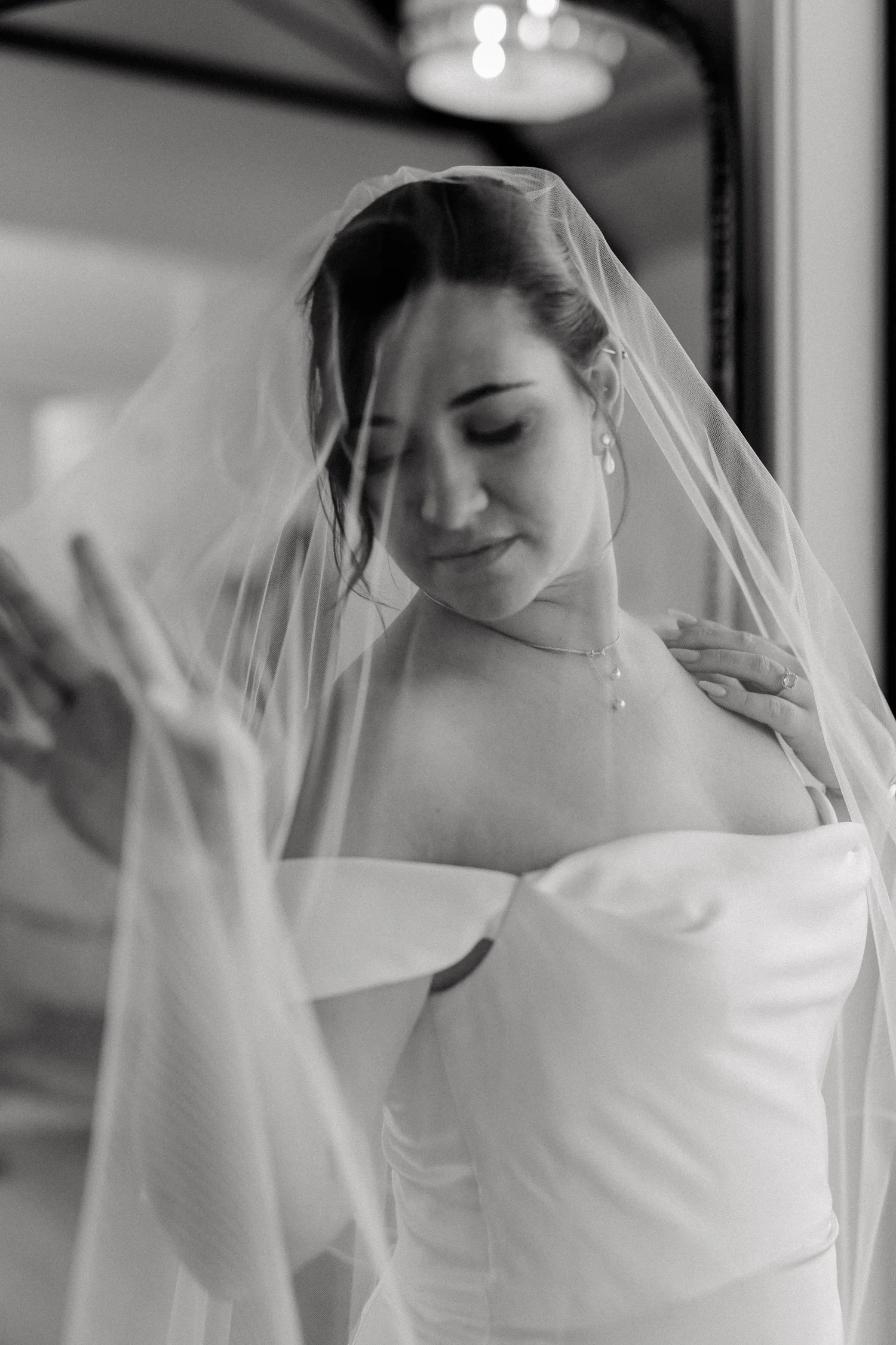 Bride under a veil