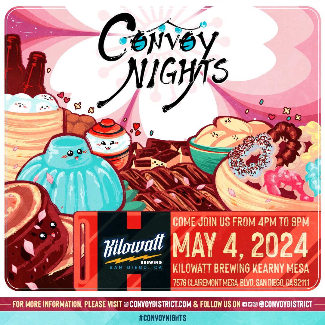 Convoy Nights returns bigger &amp; sweeter than ever on Saturday, May 4! 🍡

Kilowatt Brewing is celebrating May in the Convoy District to highlight an amazing array of local vendors with the perfect gifts for friends and family to enjoy Spring. 🌸

