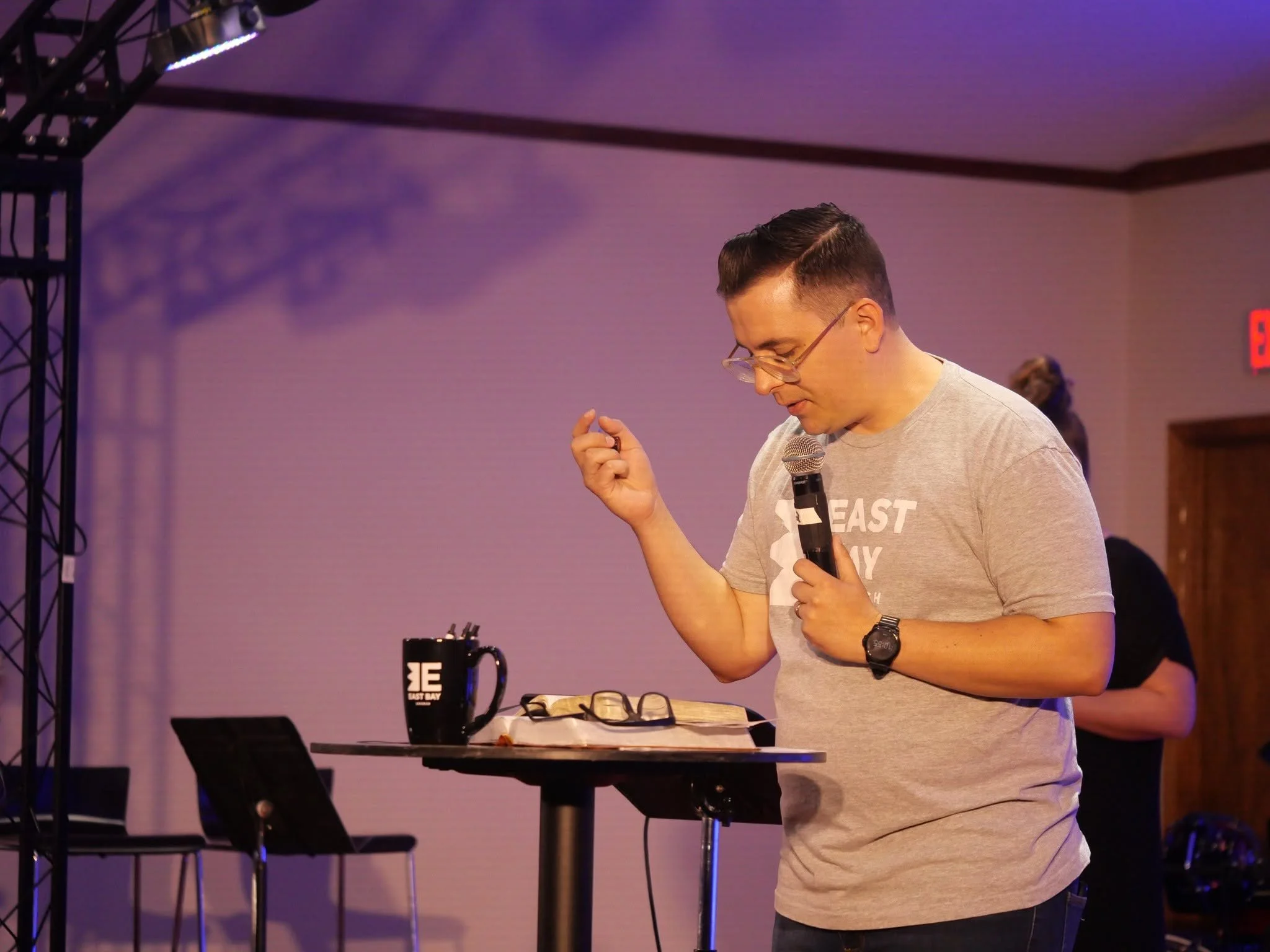 Biblical teaching during Sunday service at East Bay Church