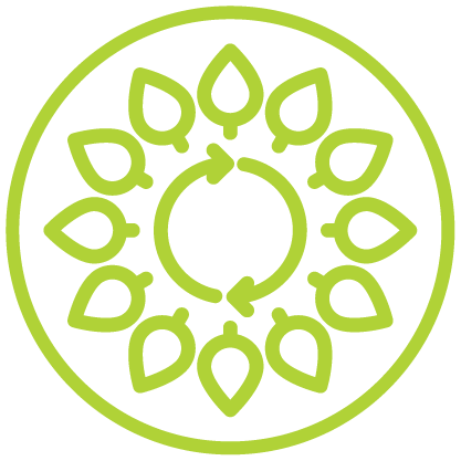 •  • Icon symbolizing amplified secondary and trace element mineralization to regulate plant cell tissue development.