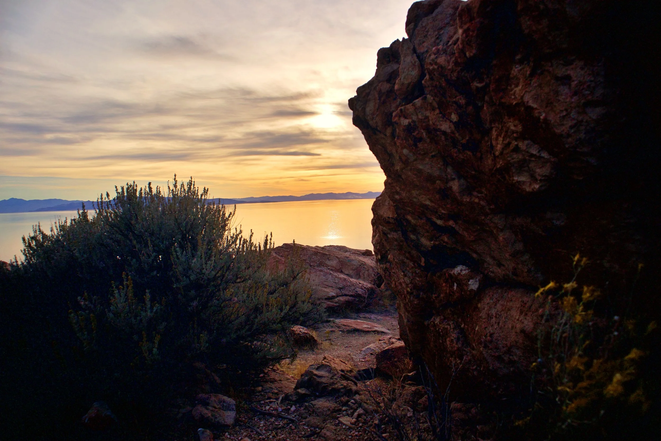 Antelope Island Rock Sunset.jpg