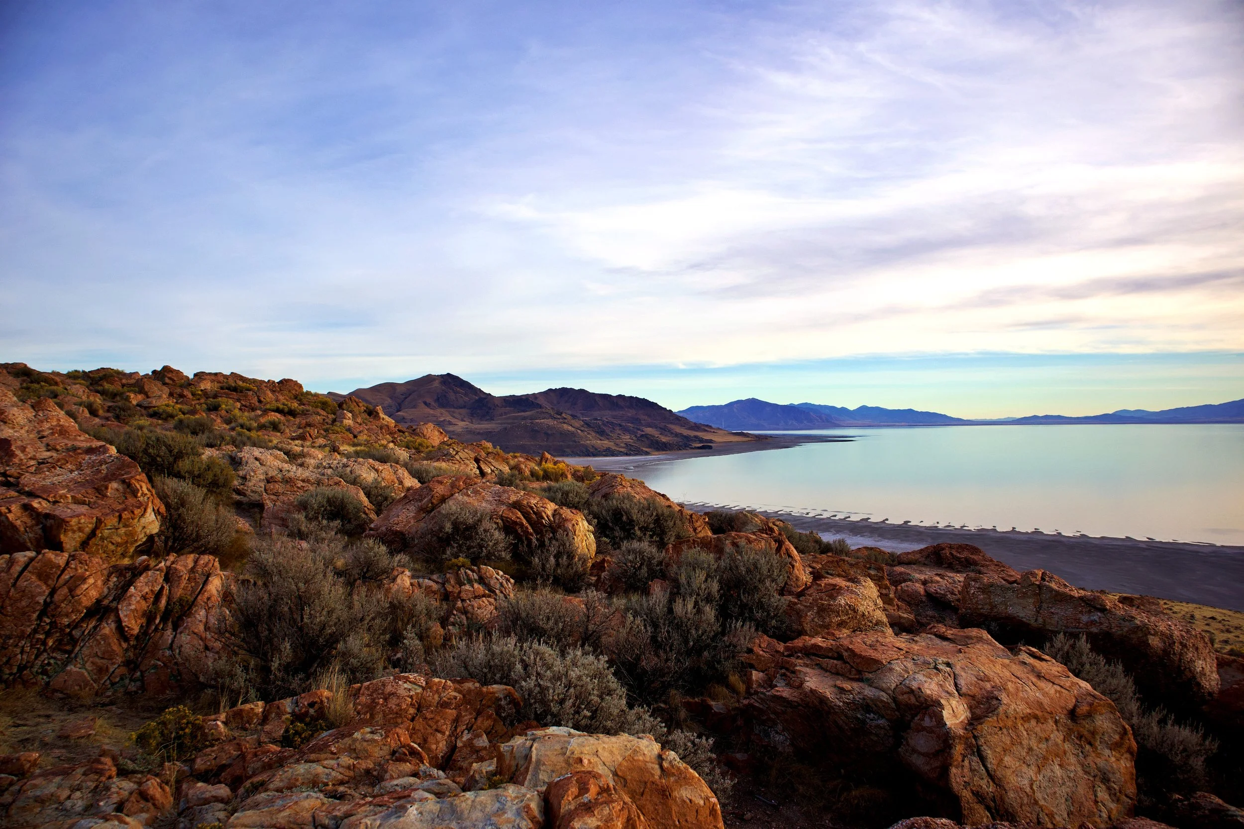 Antelope Island Rocks, Water, and Mountains.jpg