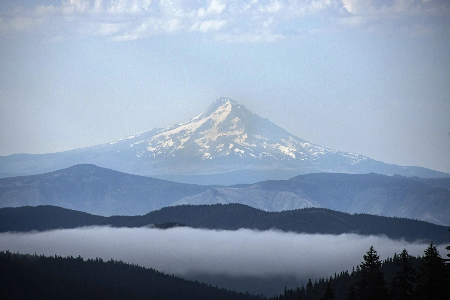 Mt Hood above a lake