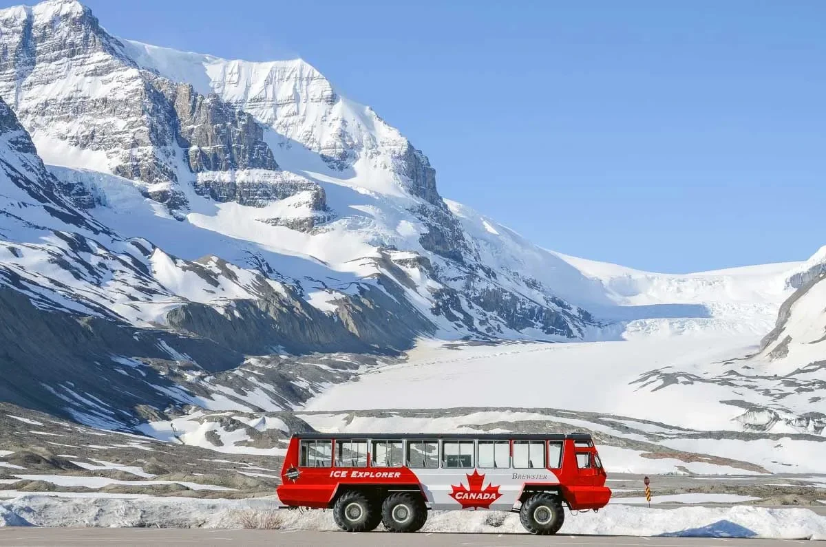 Ice Explorer on Athabasca Glacier, in Alberta, Canada outside of Jasper.