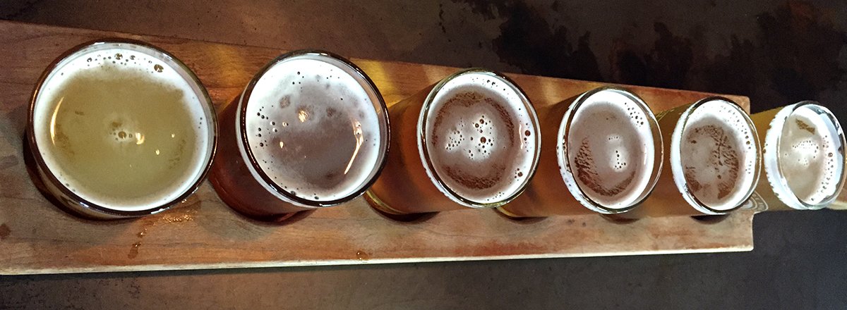 A flight of beers