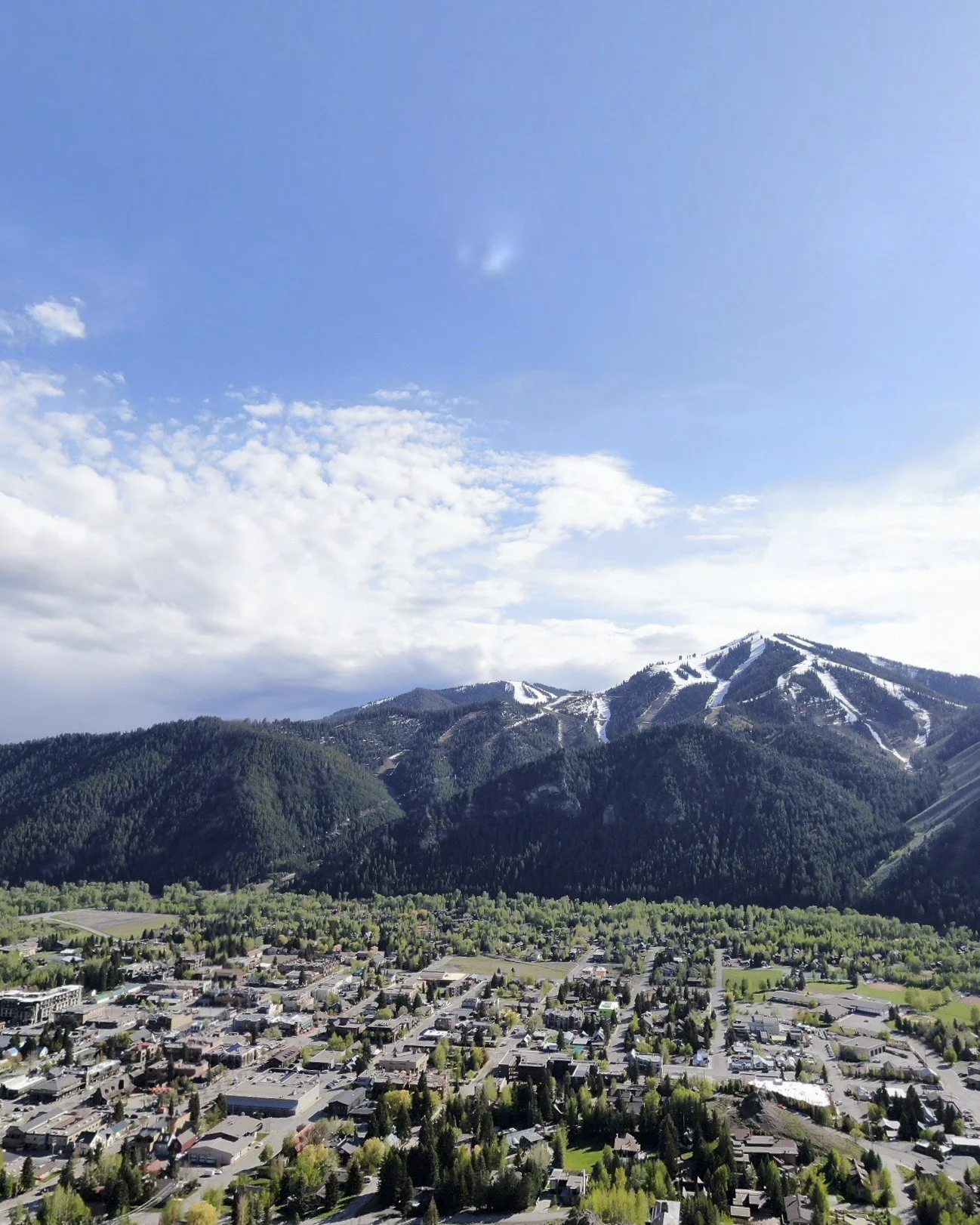 Overview image from a hike above the town of Sun Valley, Idaho