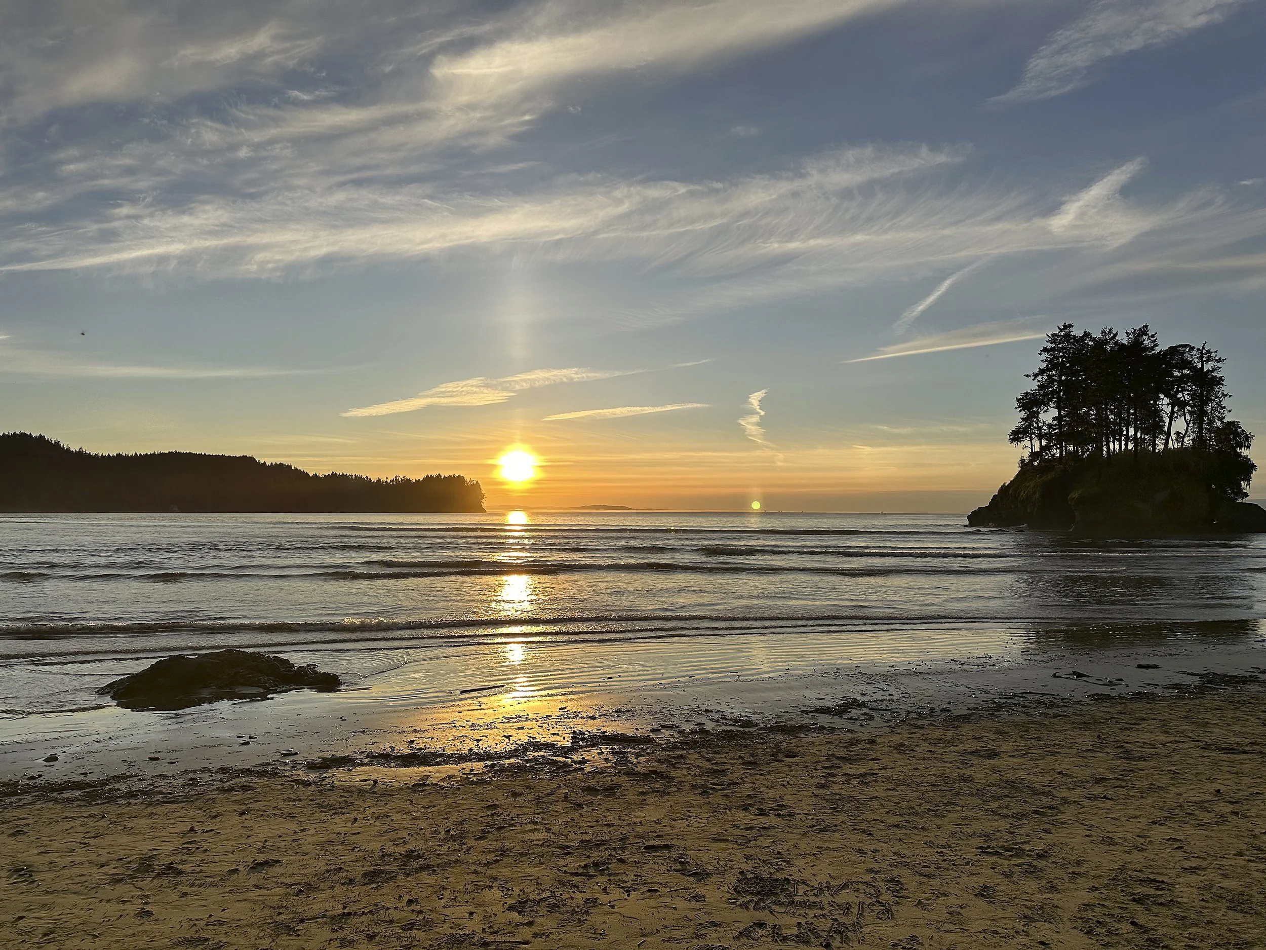 Sunset over the Strait of Juan de Fuca from Salt Creek Recreation Area.