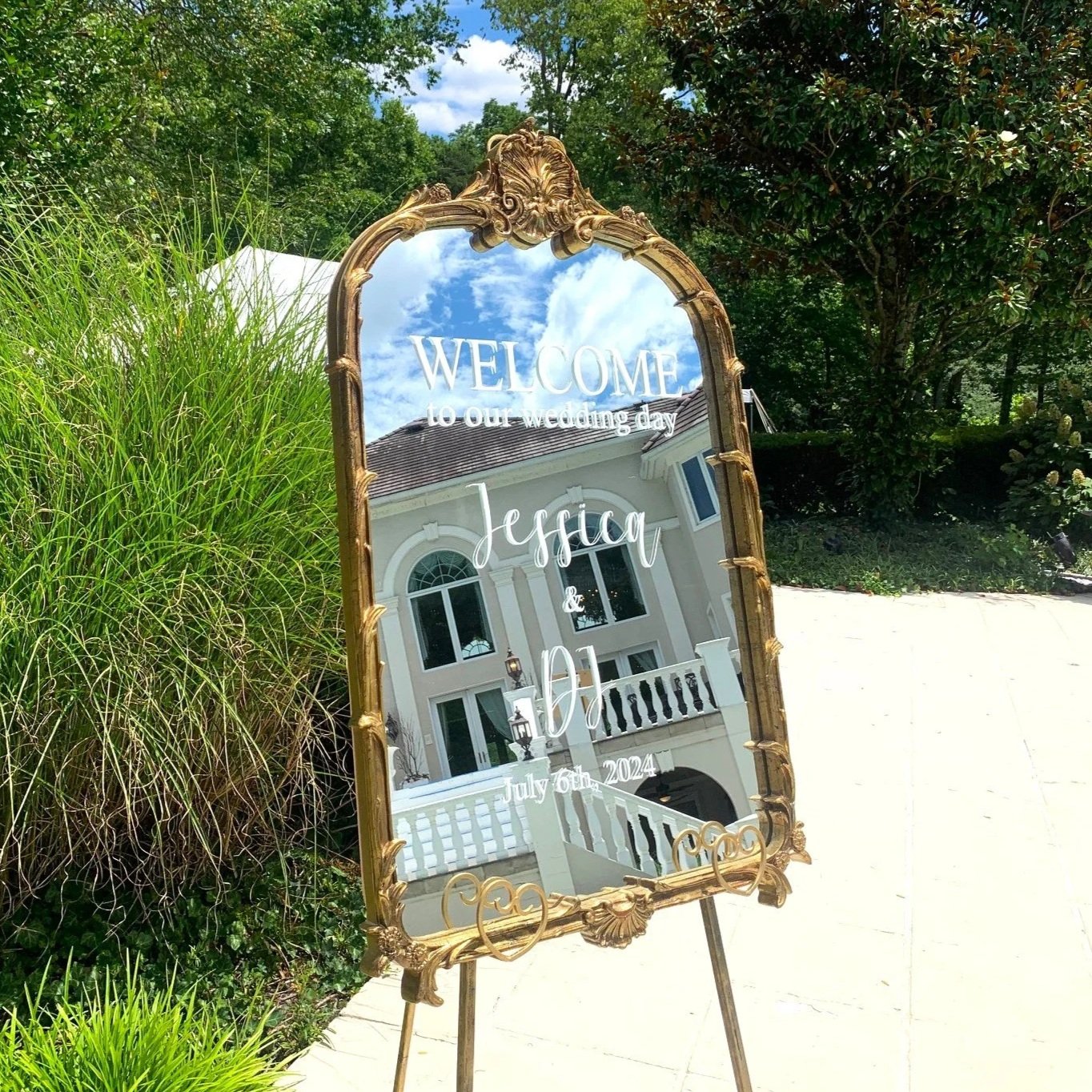 Gold Arched Mirrors Rental-  Personalizable