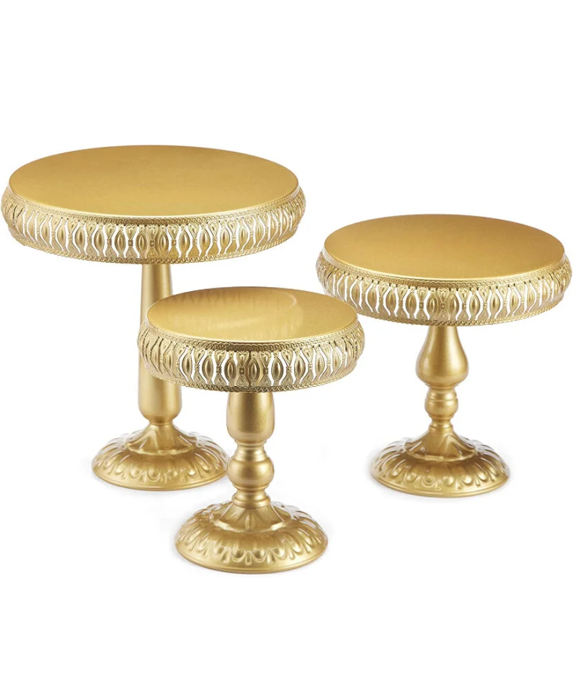 decorative gold pedestal cake stands for wedding