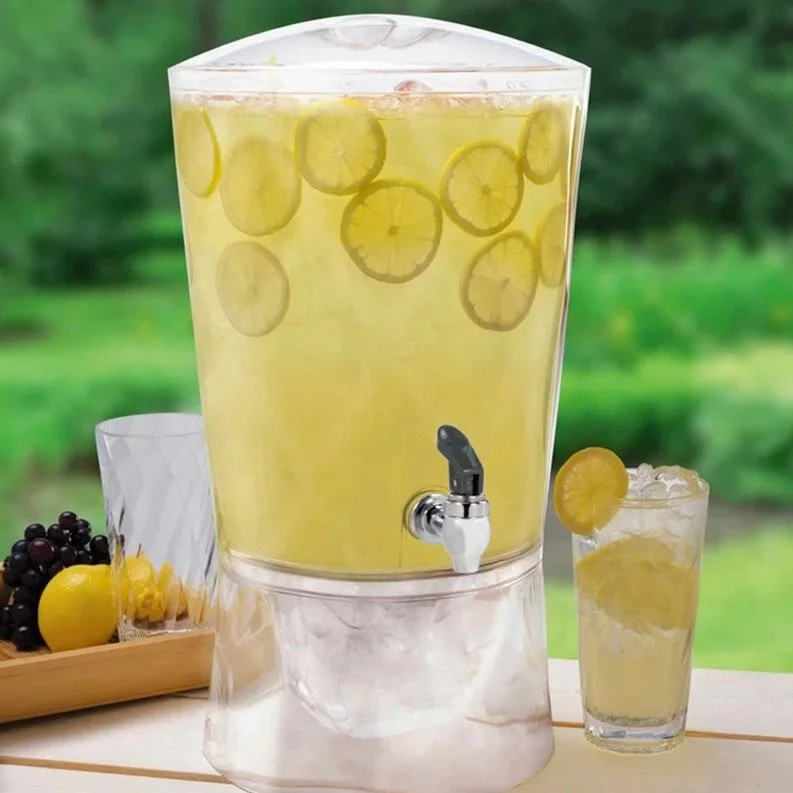 3 gallon acrylic beverage dispenser with built in stand