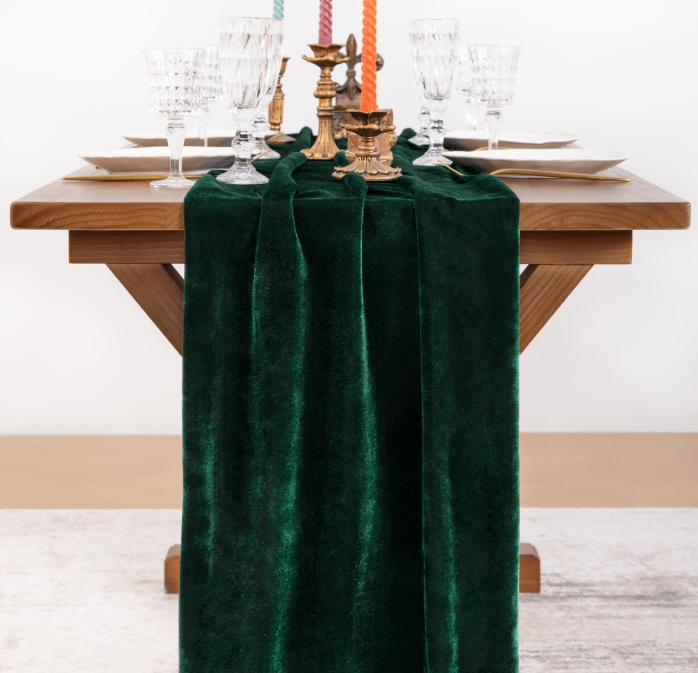 Table Runner, Velvet, Emerald Green 20 x 120.png