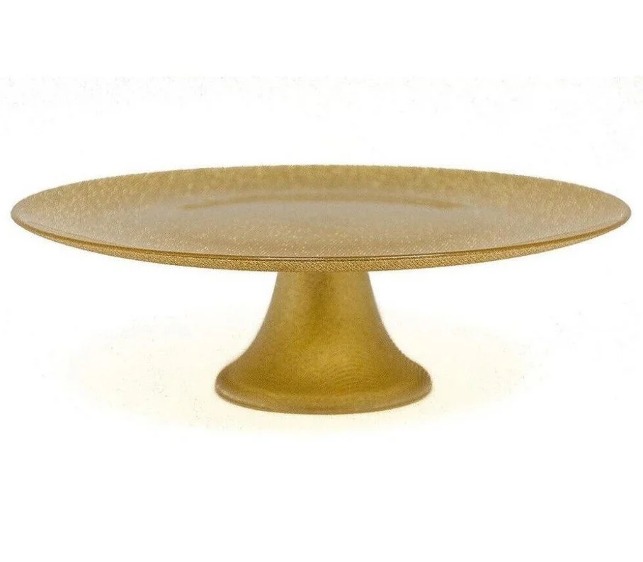 Cake stand glass gold glitter 10 inches