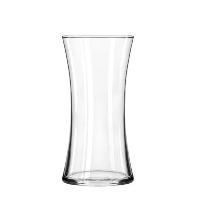 Glass floral vase for bouquets 8 inches tall