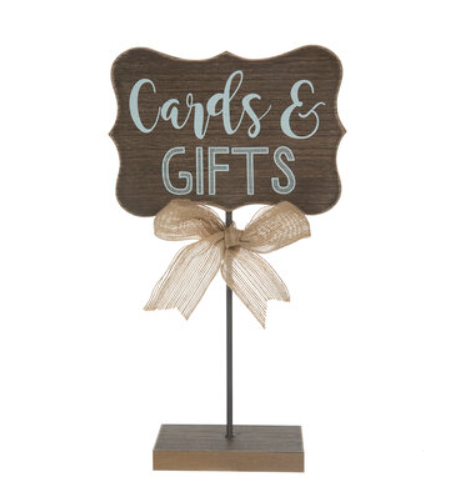 rustic wood Cards and Gifts sign for weddings and parties