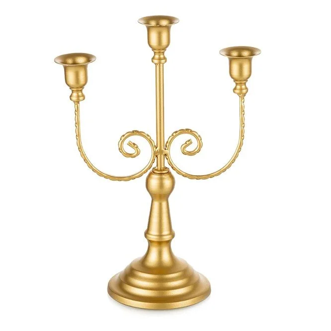 Gold 3 arm candelabra 12 inches tall.jpg