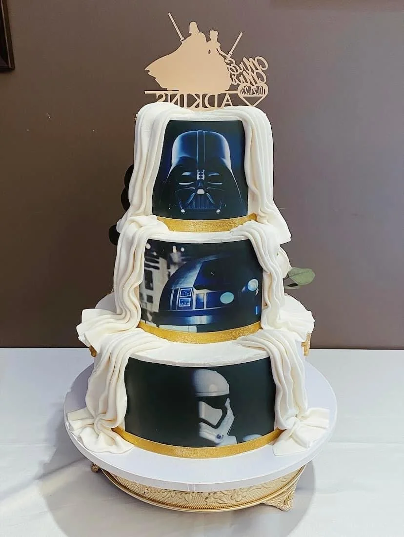 Customized Start Wars Cake from May the 4th Be With You wedding