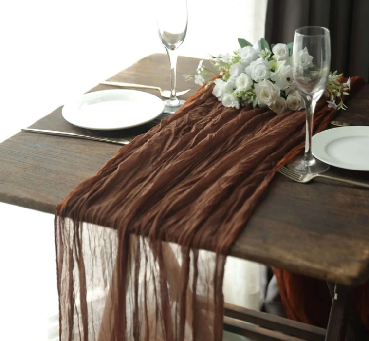 Table Runner, Cheesecloth, Chocolate Brown.png