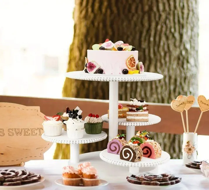 whitewashed wood cupcake stand