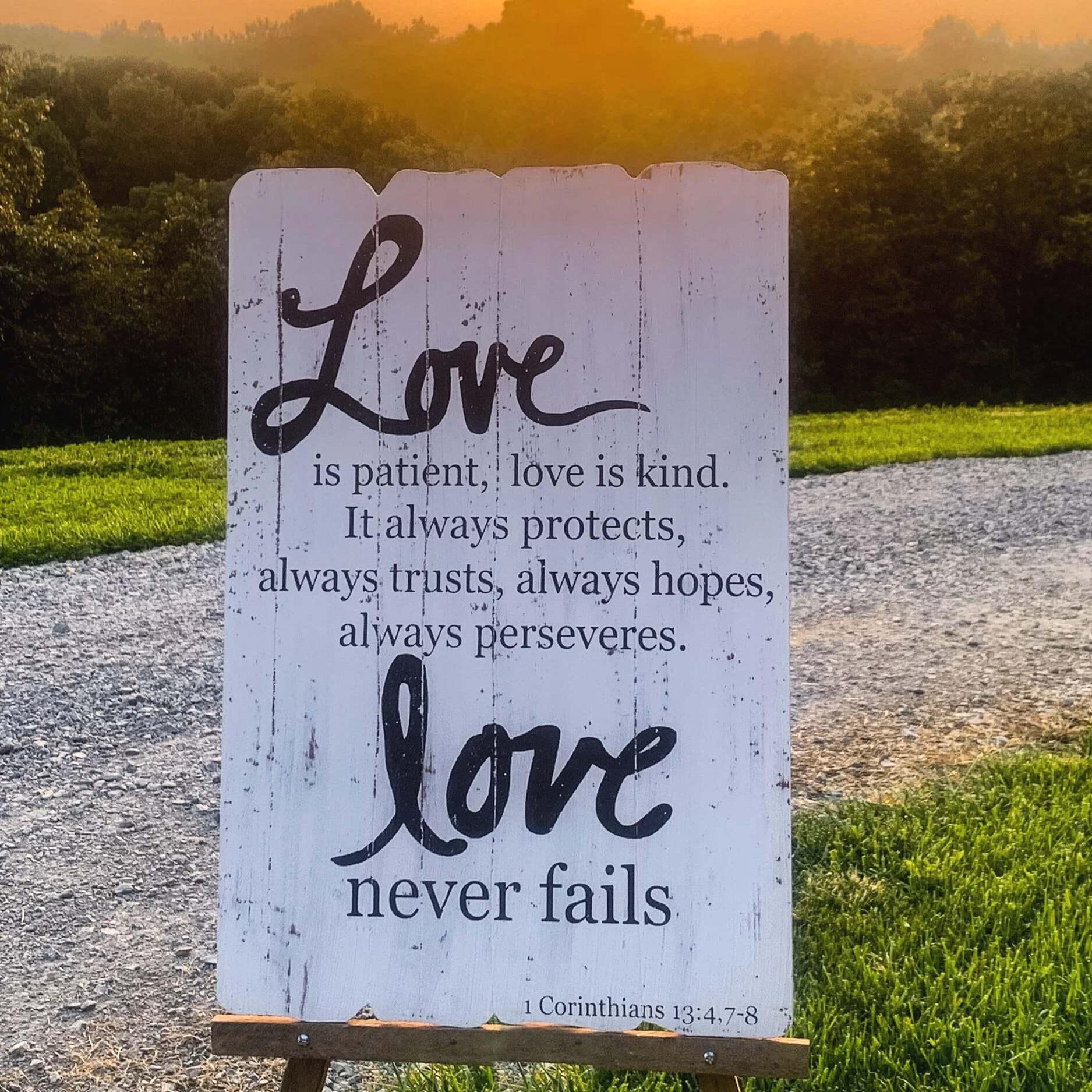 Love is Patient wood sign