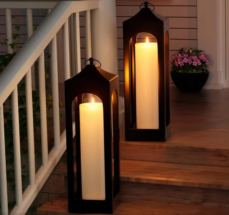 Flameless LED pillar candle 14 inches tall for rent for weddings and events