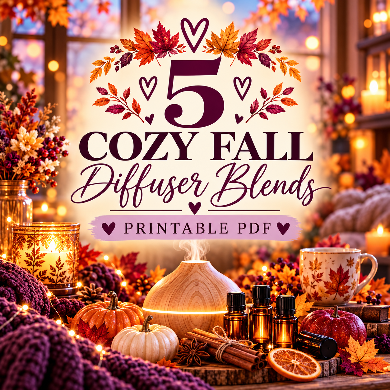 5 Cozy Fall Diffuser Blends Printable