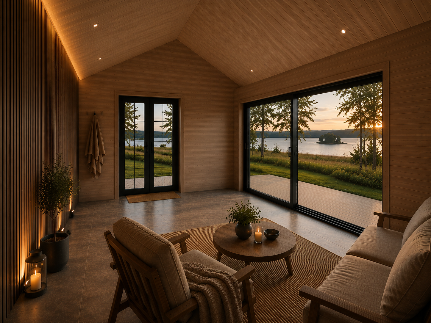 the sauna