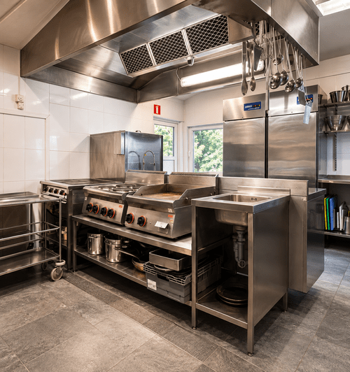 Professional catering kitchen at Bockaberg
