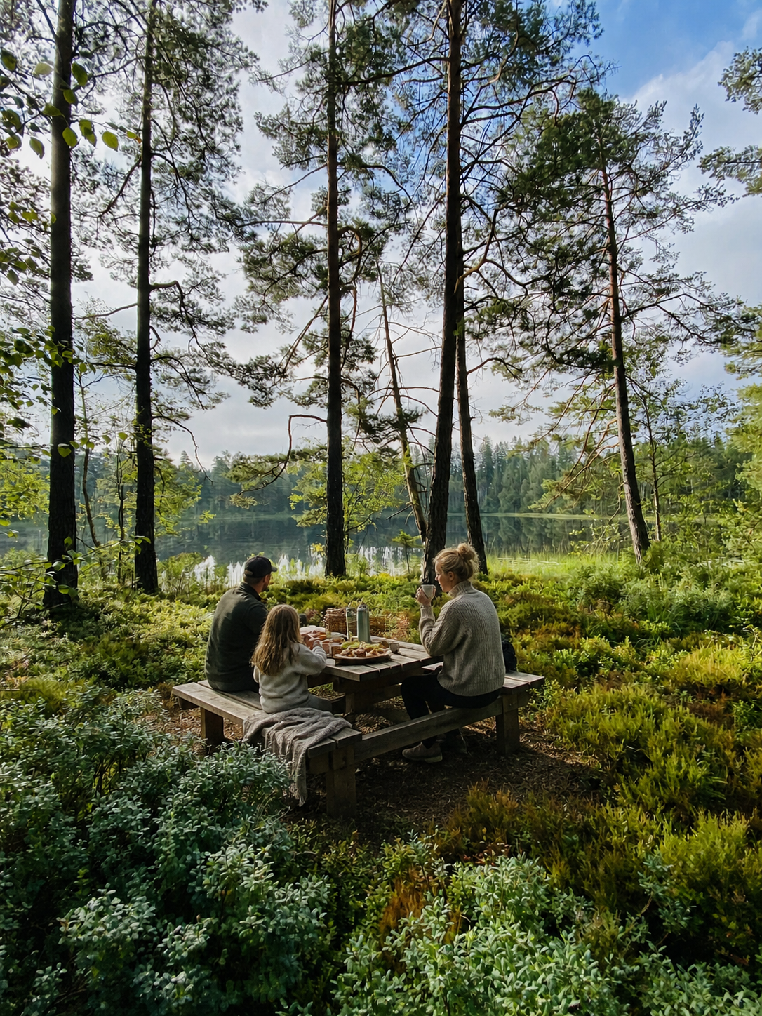 Utsiktsplats för picknick nära Floda