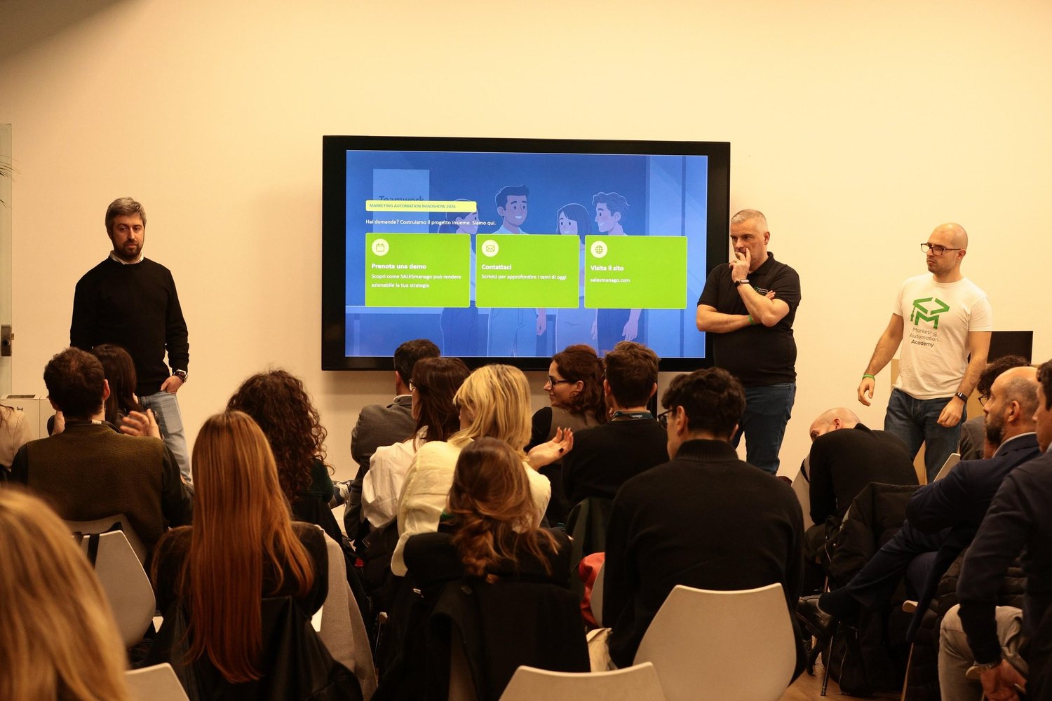 Relatori e pubblico durante il Marketing Automation Roadshow