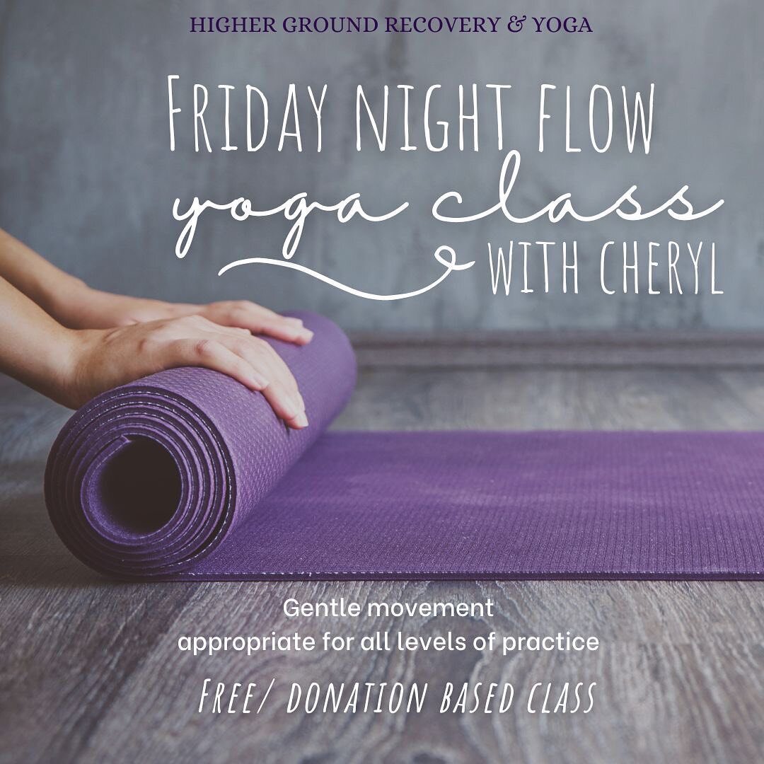 Join Cheryl this Friday at 6:00 for a gentle movement yoga class at Blue Tortoise Yoga Studio in Aston. 💜 We hope to see you all there!
.
.
.
.
#HigherGroundRecoveryYoga #Recovery #Yoga #TraumaSensitiveYoga #RecoveryYoga #TraumaInformedYoga #TraumaS