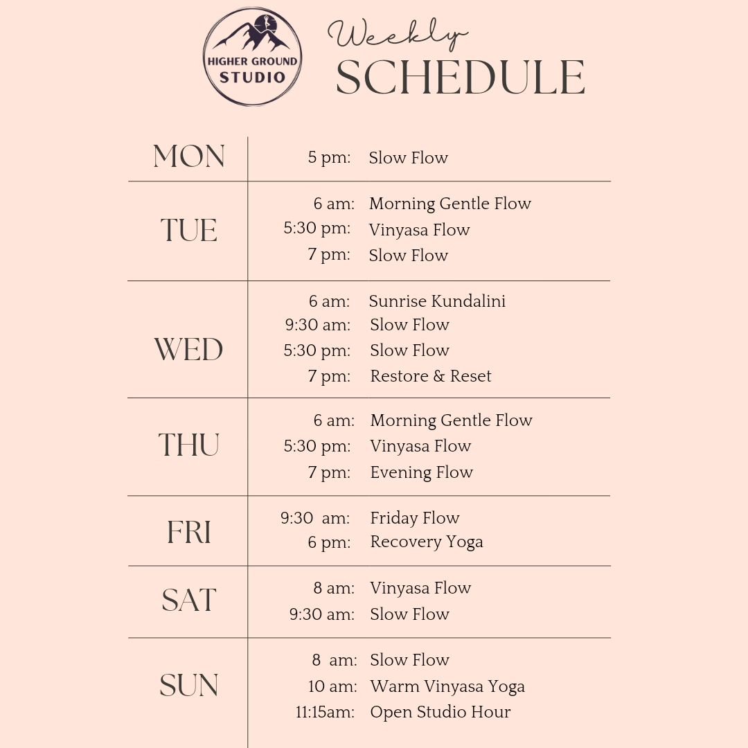 Don't forget the 6am Tues, Wed, Thurs!🌞
Open Studio every Sunday!
Classes daily!🩷
