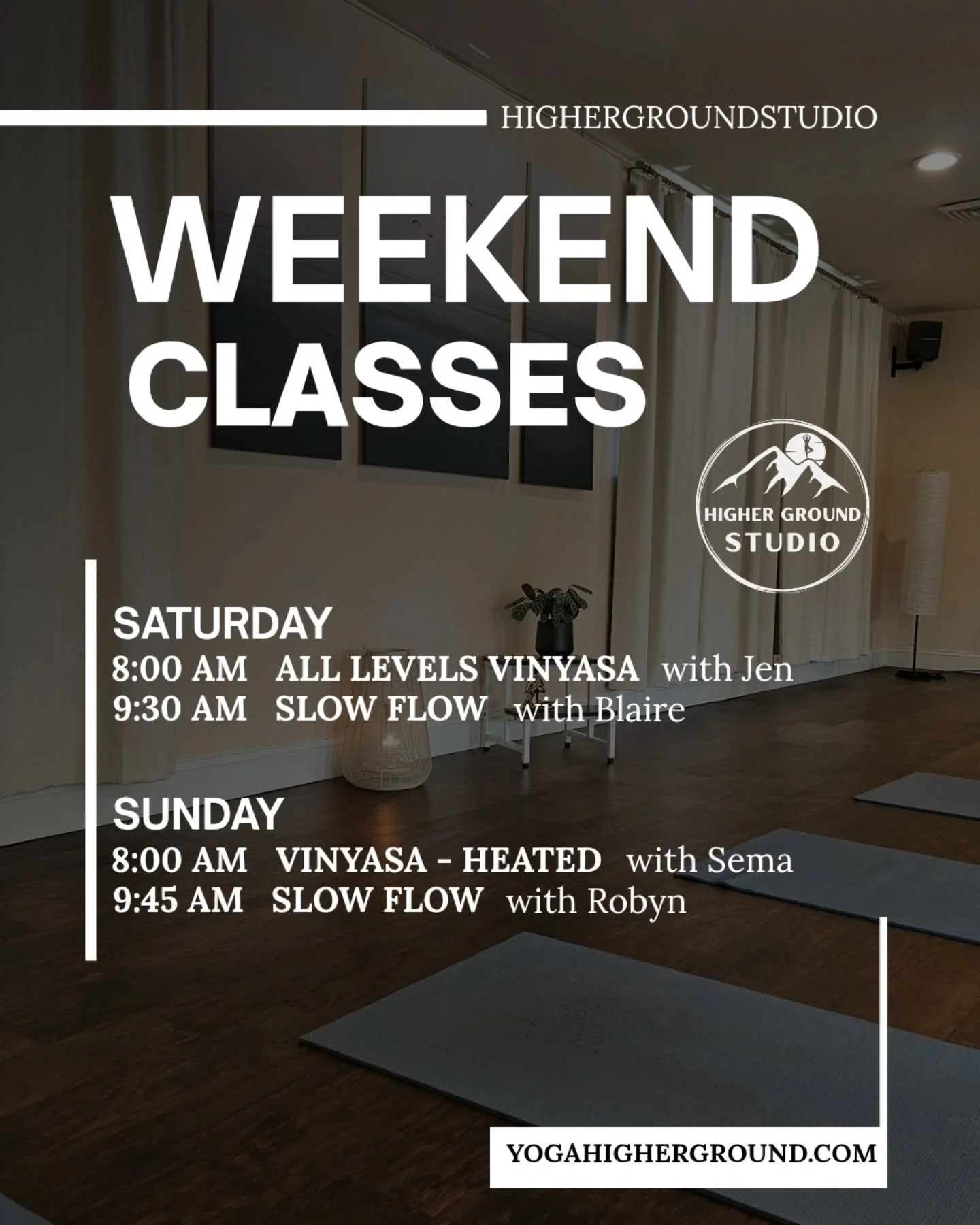 Weekend classes🌟

Saturday:
8am All-Levels Vinyasa with Jen
930am Slow Flow with Blaire

Sunday:
8am Vinyasa with Sema
945am Slow Flow with Robyn

#delcoyoga #higherground
