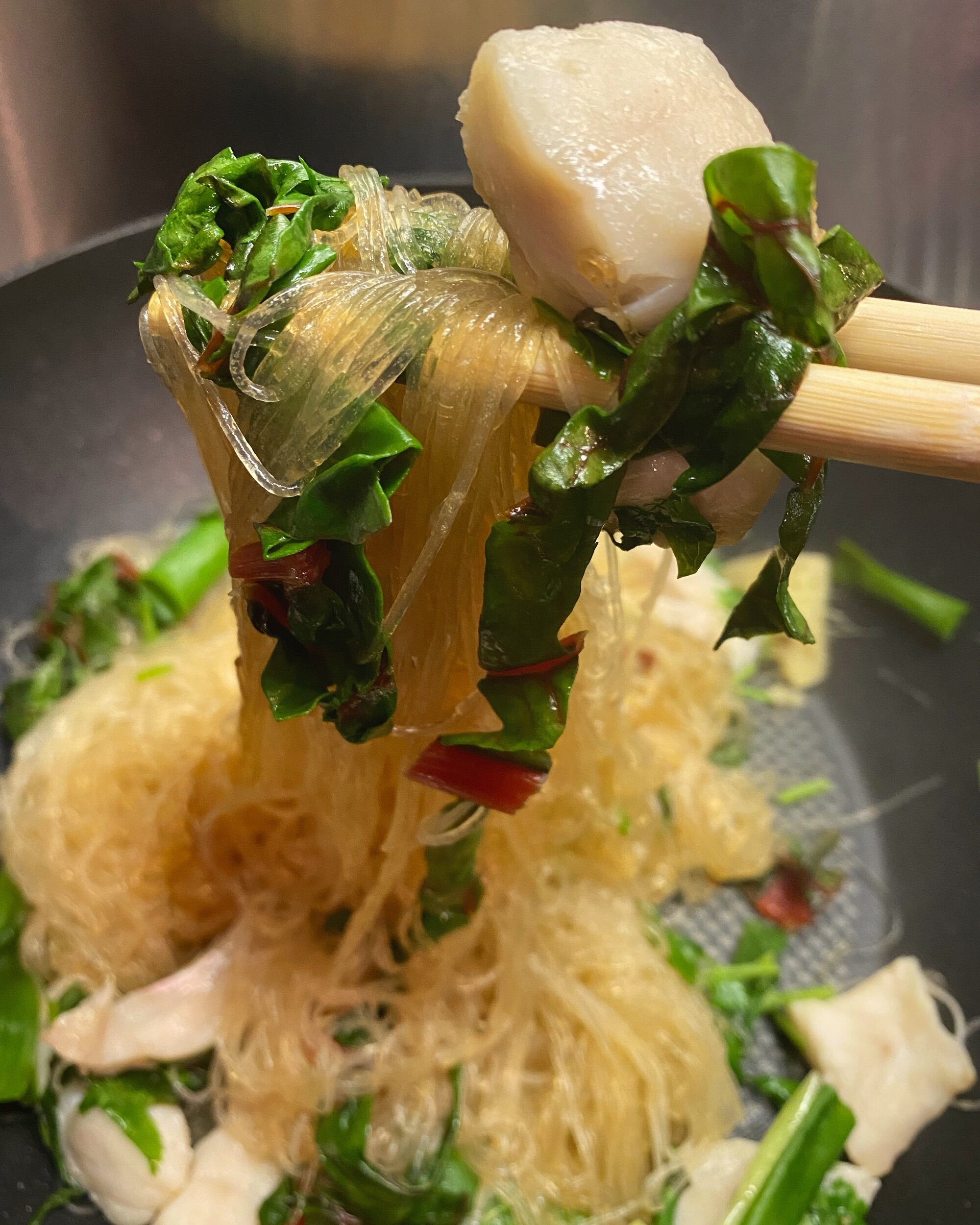 Claypot Tanghoon w Nannygai and Rainbow Chard
