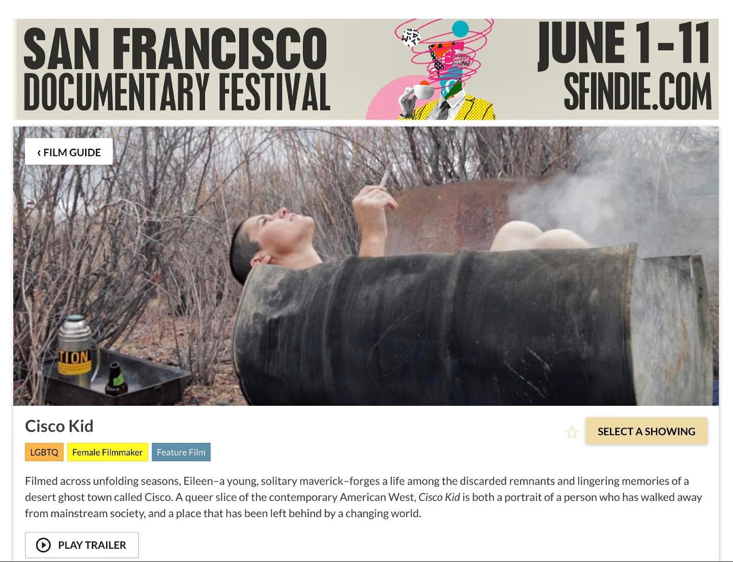 Cisco Kid will be playing at SF Doc Fest! 💥 The film will screen at The Roxie Theater on June 4th at 9pm. 
🌁🌉
It will also be available online from 6/1 - 6/11 for all of you who don&rsquo;t live in SF. :)