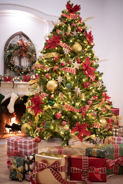 Complete christmas tree decoration cheap set