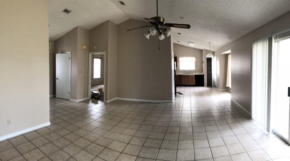 Paint + epoxy floor - before