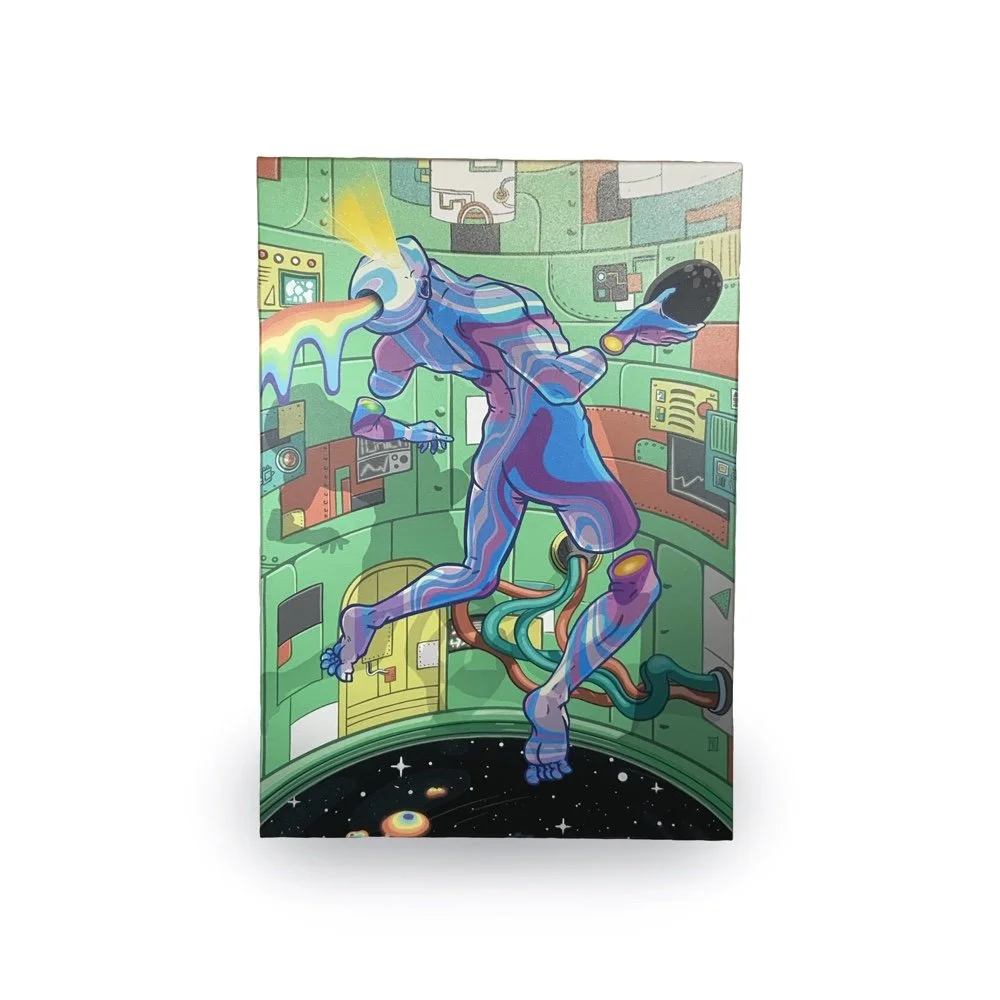 "space case" canvas print