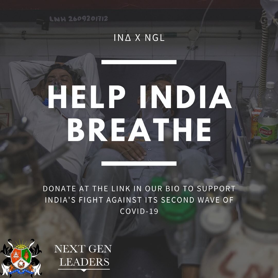 ‼️DONATE AT THE LINK IN OUR BIO‼️We will not stand idly by and do nothing as India continues to be ravaged by a 2nd, deadly wave of COVID-19. IN&Delta;, in partnership with the Next Gen Leaders Foundation are raising money through Give India to stifl