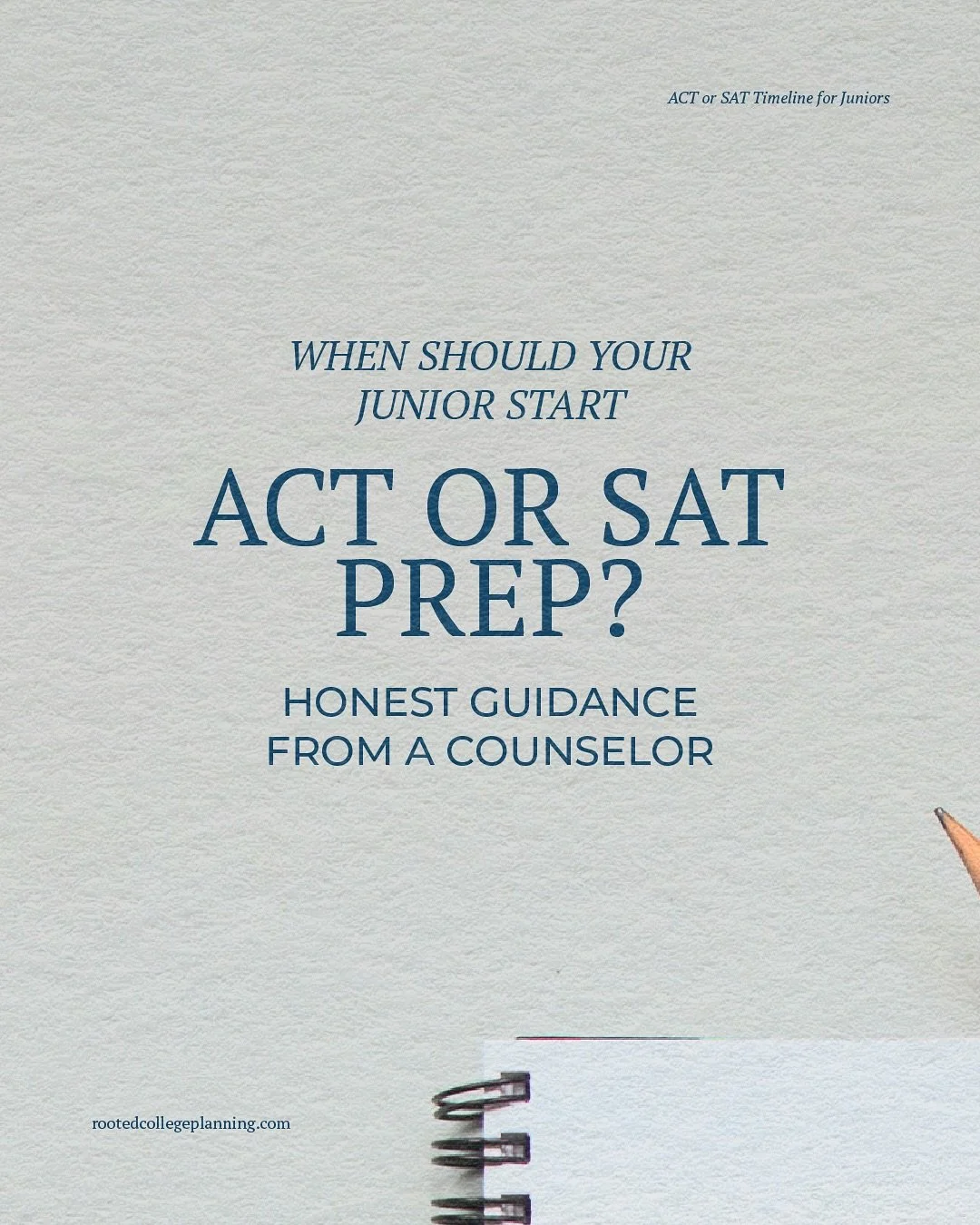 Here&rsquo;s what I hear most often from families of juniors ⬇️

&ldquo;Which test should we take?&rdquo;
&ldquo;When should we start?&rdquo;
&ldquo;Is she already behind?&rdquo;

The truth is, you&rsquo;re likely in a better spot than you think.

I 