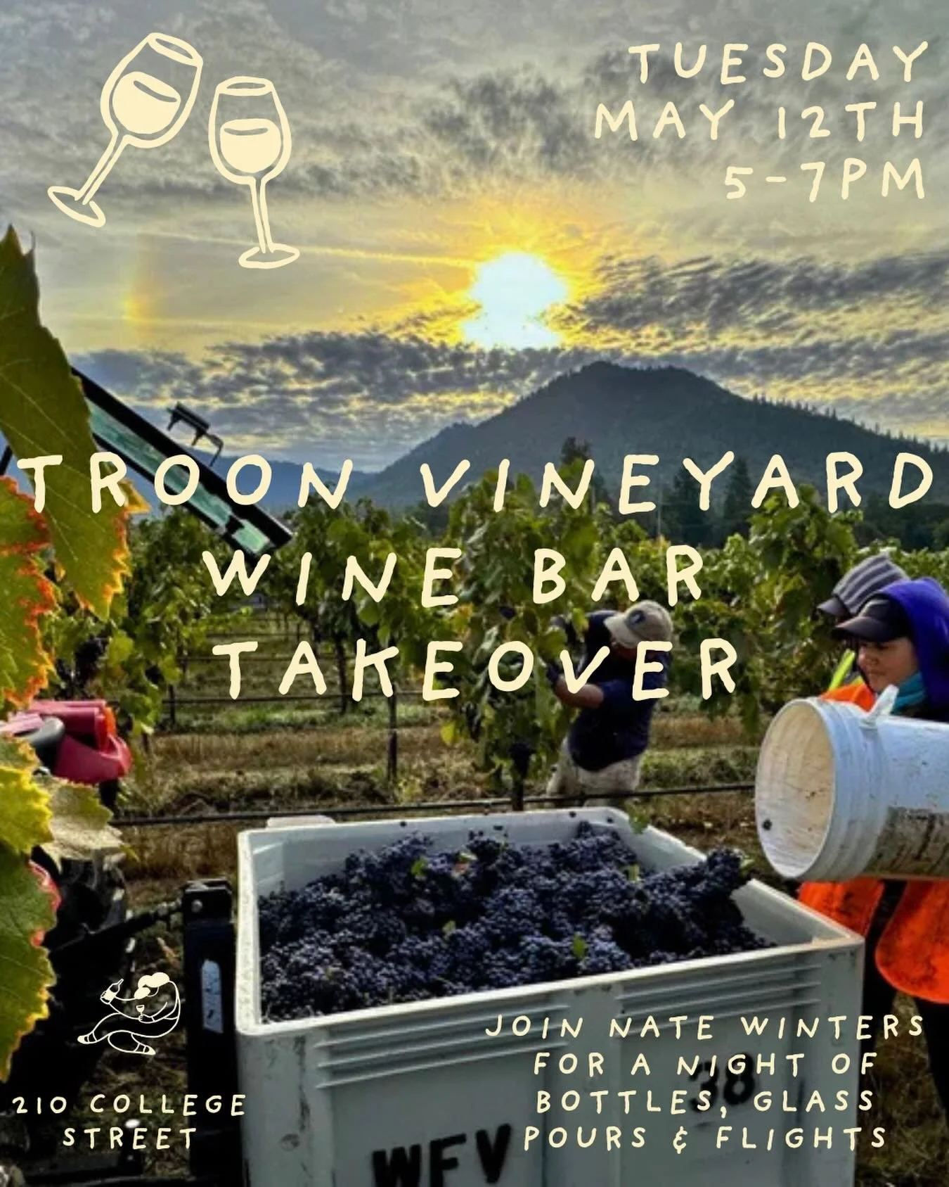 TUESDAY MAY 12th! We&rsquo;ll be joined by @troonwines for a very special evening! Join us 🍷 5-7pm 

Come taste explore beautiful wines from Oregon!