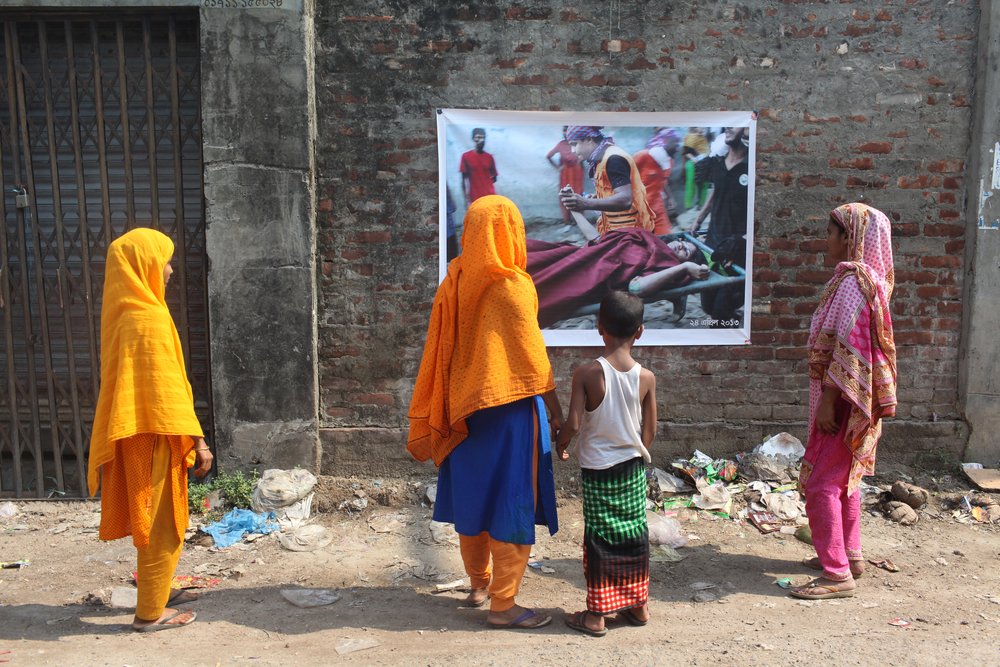   To commemorate the 6th anniversary of the Rana Plaza collapse, Bangladesh Garment Sramik Samhati (Bangladesh Garment Workers Solidarity, BGWS) organized an exhibition titled “Rana Plaza Collapse: Understanding Past and Present.” The exhibition feat