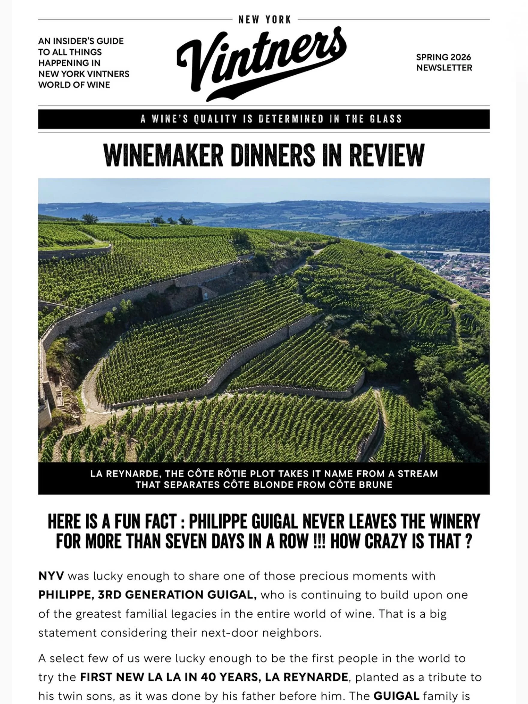 Check out our NEW NYV Newsletter : An Insider&rsquo;s guide to all things happening in New York Vintners World of Wine. 

PHILIPPE GUIGAL, FANNY SABRE, RICCARDO BALDI, MARTINO MANETTI, LORENZO MAGNELLI + MORE&hellip; Link in bio. 

@philippeguigal
@d