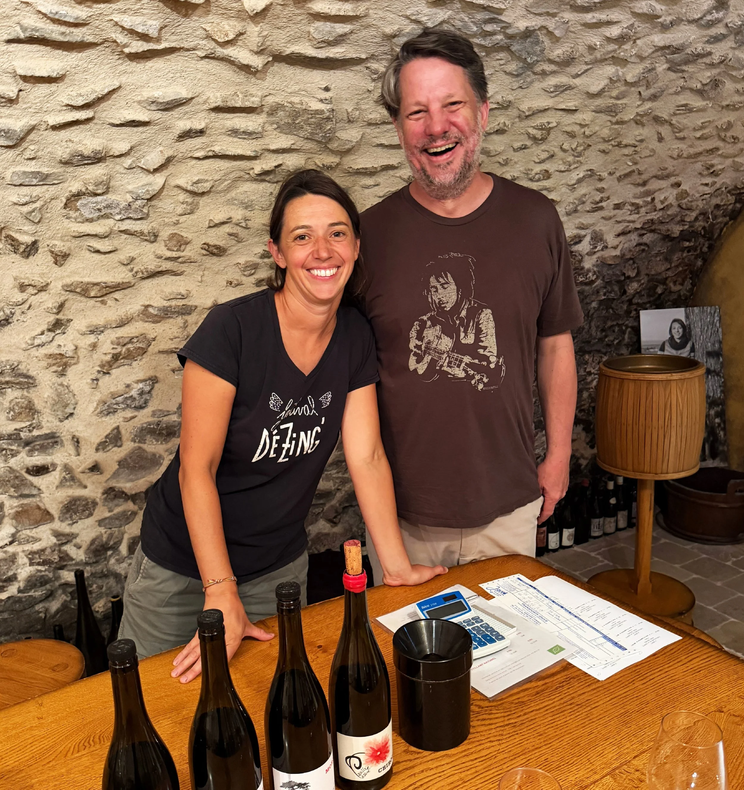 ONWARD and upward to the amazing high-altitude CRU of Chiroubles (which I definitely butchered the pronunciation).&nbsp;shee-ROOB not sha-ROO-blay.&nbsp;Driving past La Grosse Pierre and see the brilliant PAULINE PASSOT in the front yard on the phone