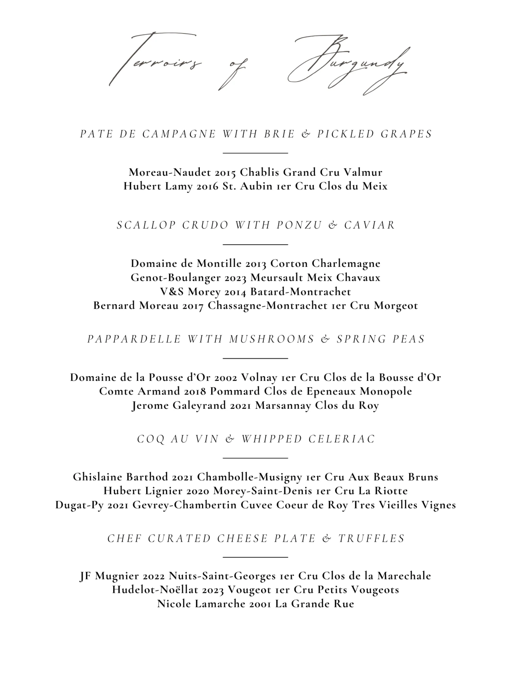 TERROIRS OF BURGUNDY DINNER VOL.1