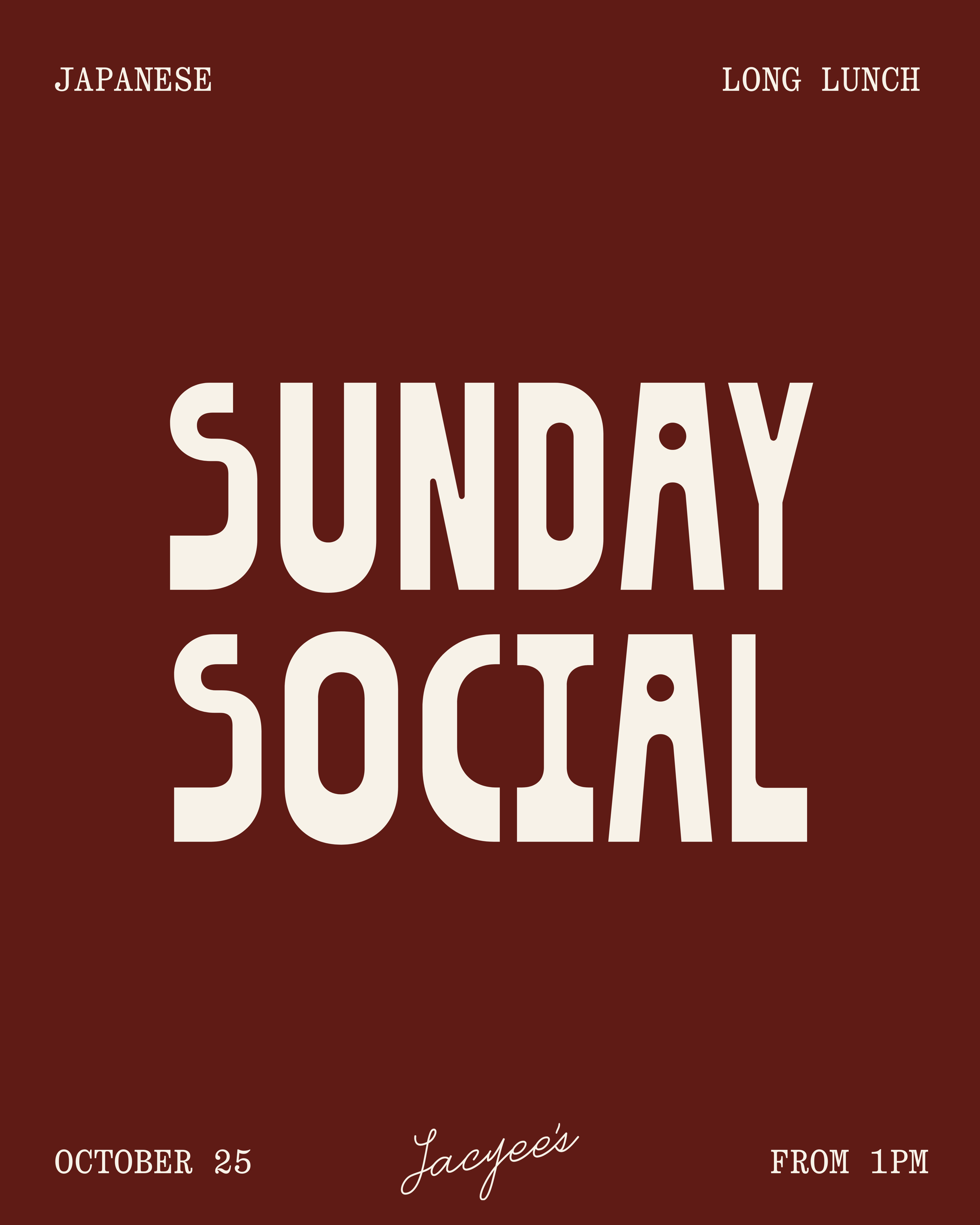 SUNDAY SOCIAL - Japanese inspired lunch