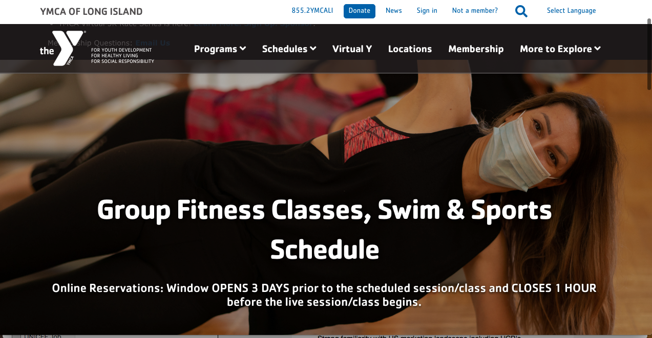 Highest website traffic directs to this online reservation page where members can reserve their spot in a fitness class, book a swim lap lane, or book an open sports session such as basketball or pickleball.