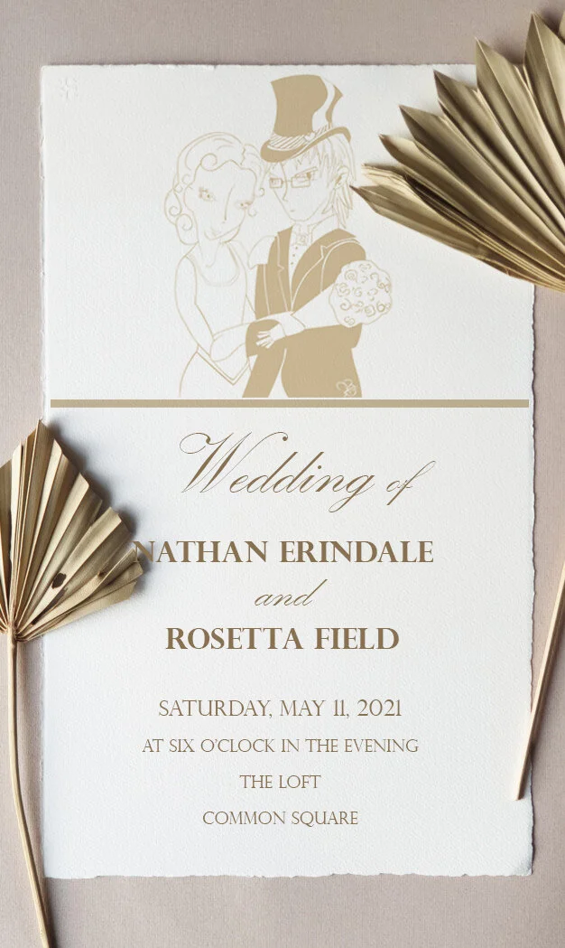 2010 Wedding Invitation - Created for a client who loves all things anime. Illustration, colors and invitation material all chosen by me.