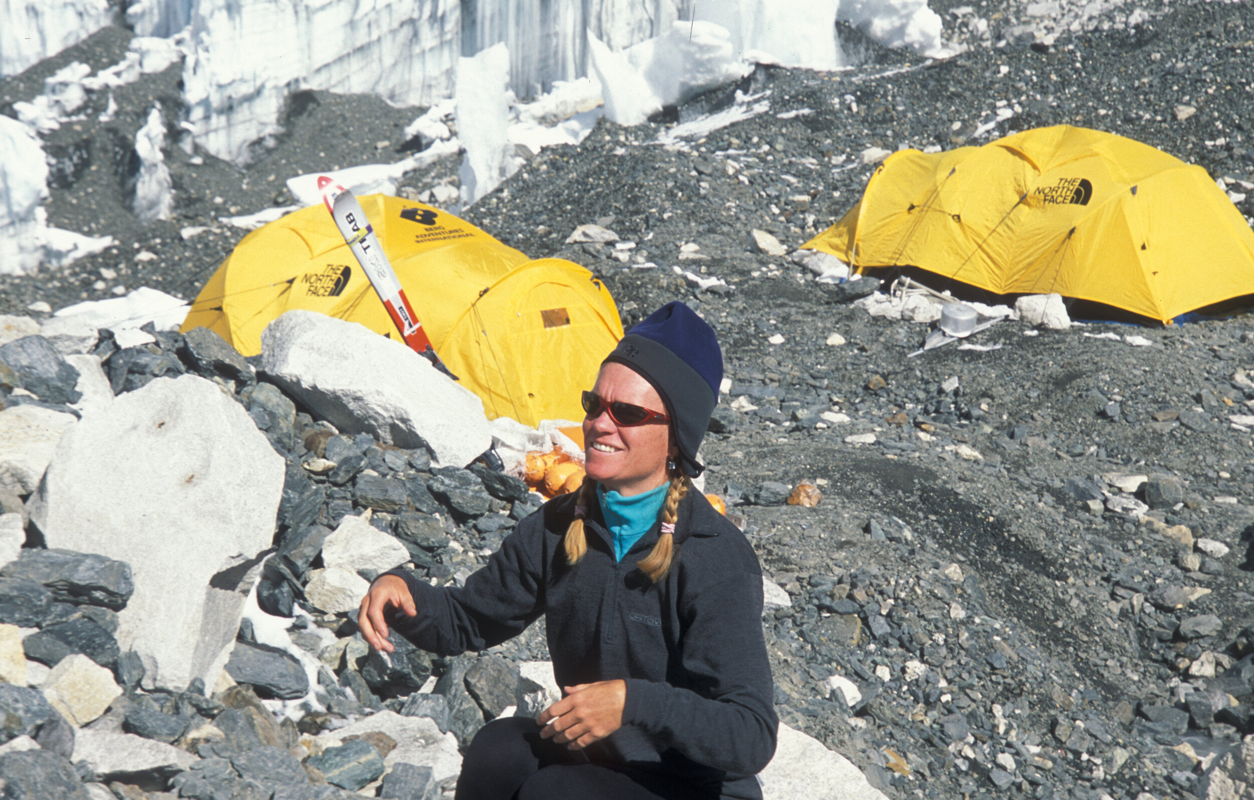  Maegan at Camp II on Everest, October 2003. Photo Wally Berg 