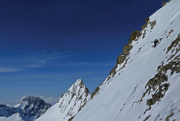  Nancy Hansen training in the Bern Alps, Switzerland. Photo by Ralf Dujmovits. 
