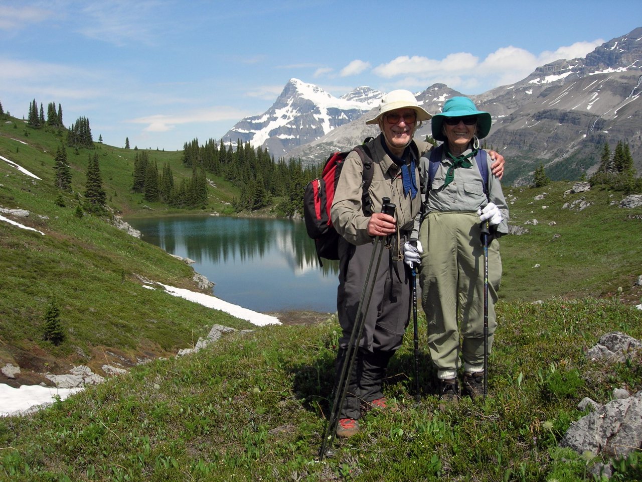  Richard and Louise soak in the high alpine wilderness at the ACC’s Mount Alexandra Camp, 2007. Photo courtesy of Richard Guy Collection. 